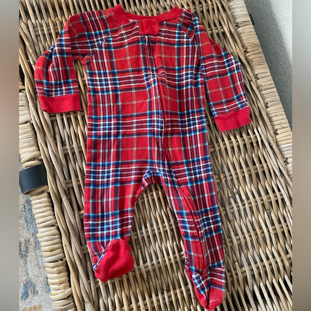 Baby plaid footie